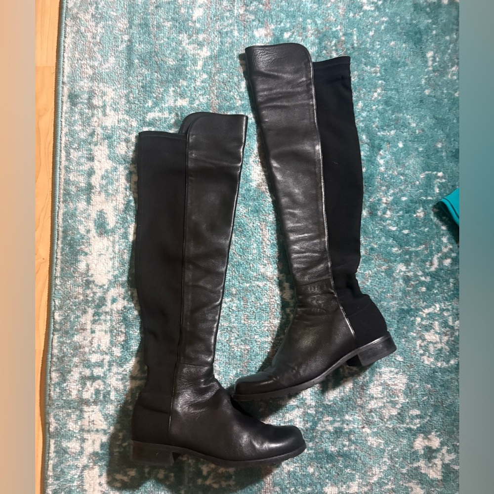 Stuart Weitzman Black Over the Knee Boots 50/50 Size 7